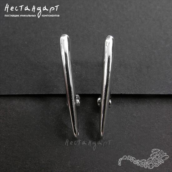 Швензы Column Sterling Silver Rhodium Plated 22х2,5 мм (пара), изображение 4