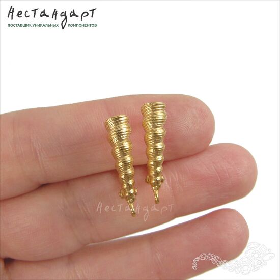 Швензы Conus Luteus Gold Plated 20x6 мм (пара), изображение 3