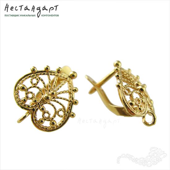 Швензы Peacock Gold Plated 17х14 мм (пара)