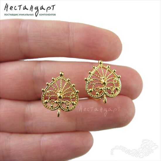 Швензы Peacock Gold Plated 17х14 мм (пара), изображение 2