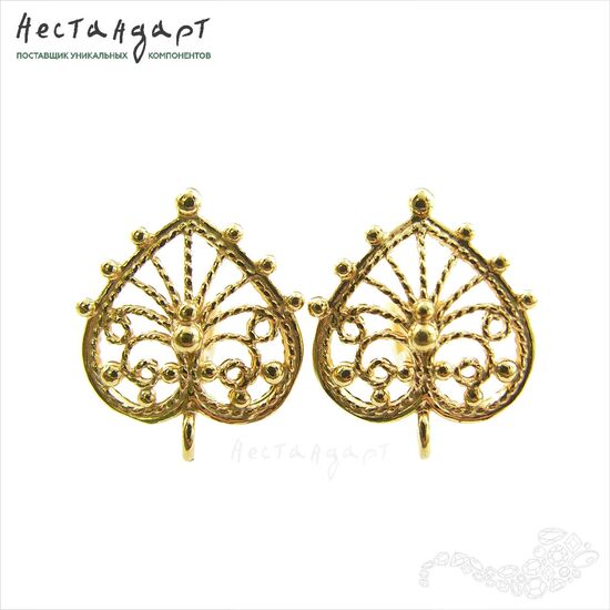 Швензы Peacock Gold Plated 17х14 мм (пара), изображение 4