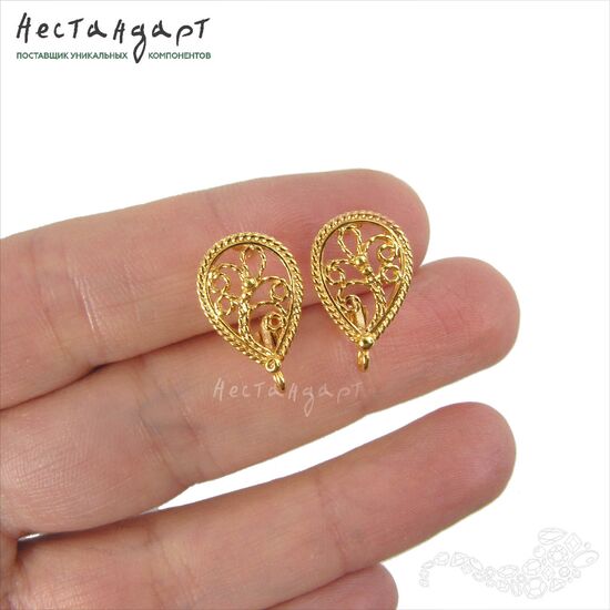 Швензы Autumn Gold Plated 17x10 мм (пара), изображение 2