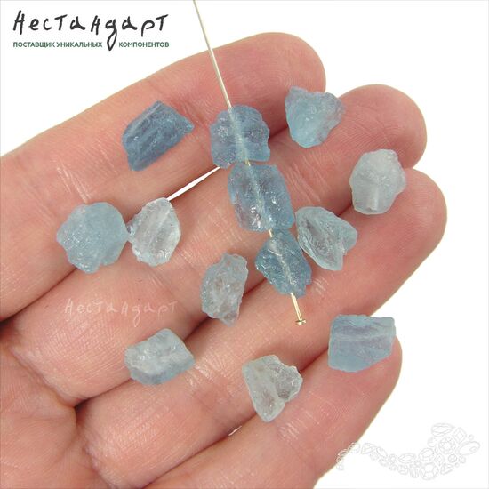 Берилл-аквамарин натуральный Rough Native 8-10 мм (уп. 6 шт), изображение 2