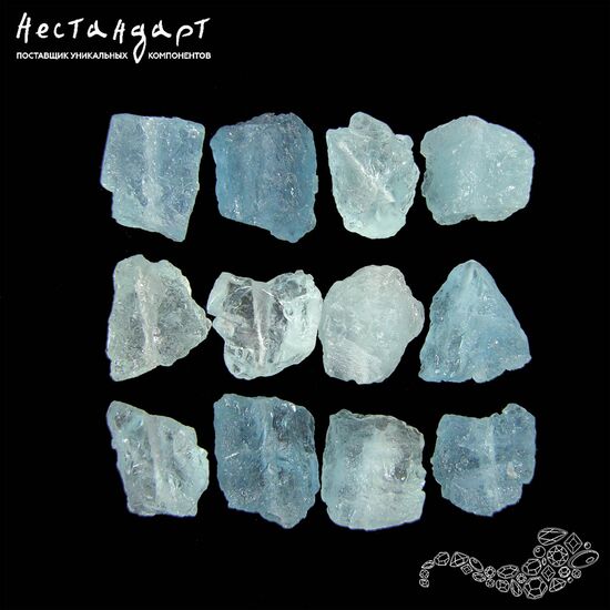Берилл-аквамарин натуральный Rough Native 8-10 мм (уп. 6 шт), изображение 3