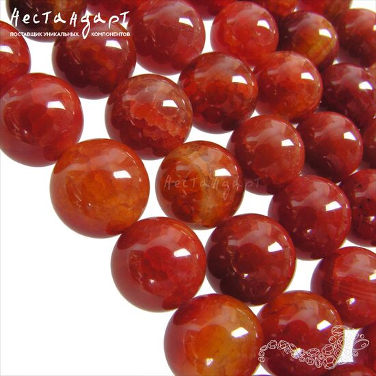 Сердолик, халцедон натуральный гладкий 12 мм (уп. 6 шт)