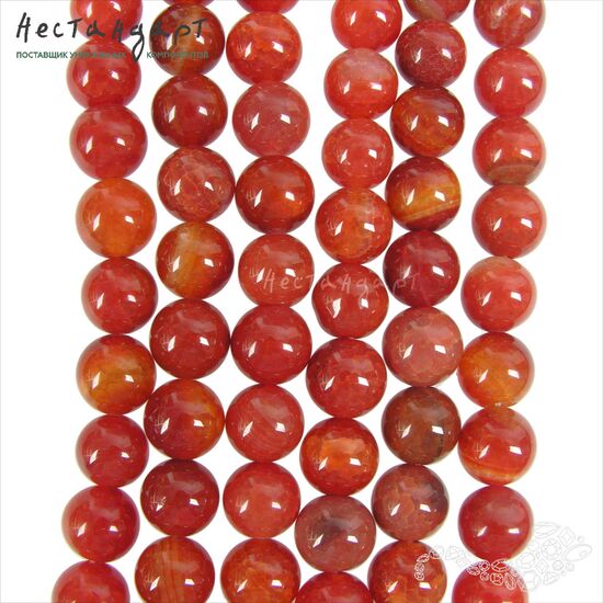 Сердолик, халцедон натуральный гладкий 12 мм (уп. 6 шт), изображение 5