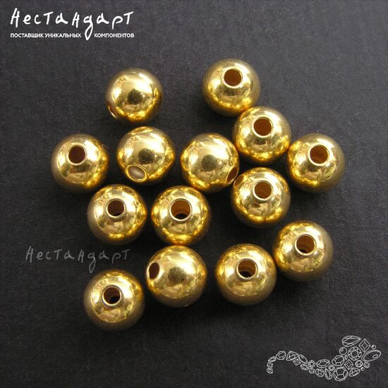 Бусина Round Vermeil Sterling Silver 6 мм, изображение 2