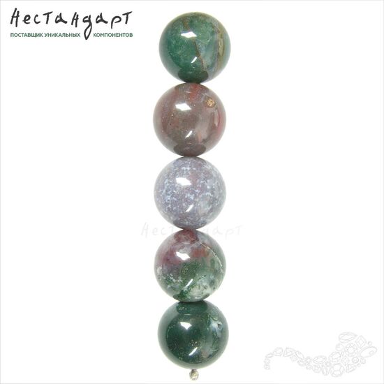 Халцедон натуральный Indian Moss 12 мм (уп. 6 шт), изображение 5