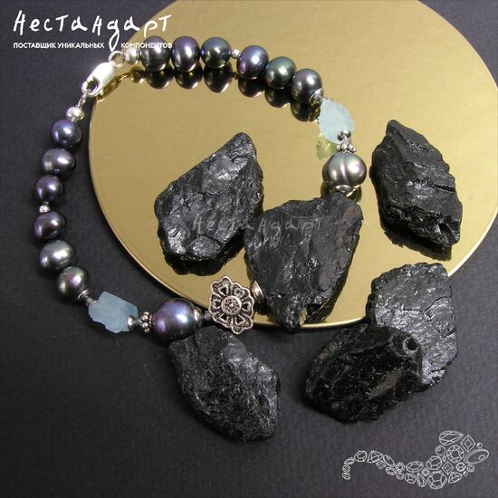 Турмалин черный натуральный Sherl Sauvage 35х21-23х12 мм, изображение 3