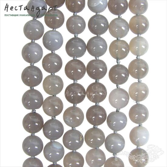 Халцедон натуральный Gray Mist 10 мм (уп. 10 шт.), изображение 4