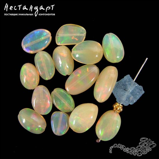 Опал натуральный благородный эфиопский 7-10 мм (уп. 5 шт.)