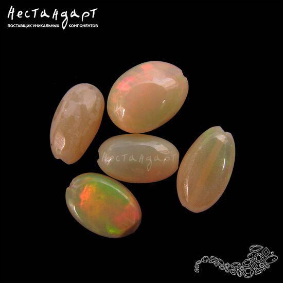 Опал натуральный благородный эфиопский 7-10 мм (уп. 5 шт.), изображение 2