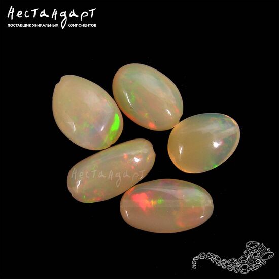 Опал натуральный благородный эфиопский 7-10 мм (уп. 5 шт.), изображение 4