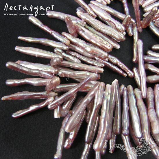 Жемчуг натуральный Biwa розовый 18-27 мм