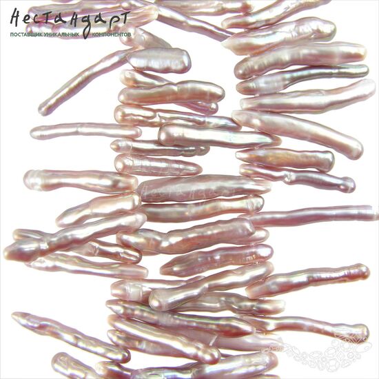 Жемчуг натуральный Biwa розовый 18-27 мм, изображение 5