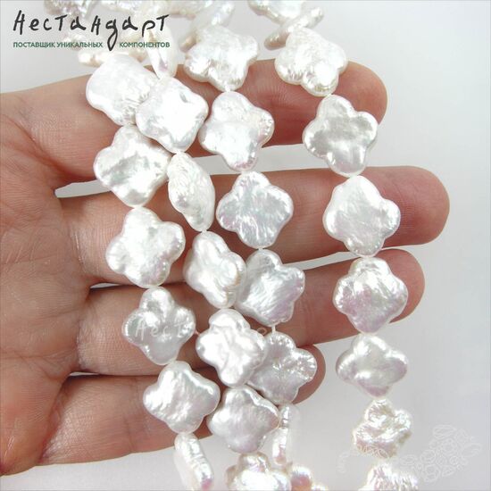 Жемчуг натуральный Baroque Clover White 13-14 мм, изображение 2