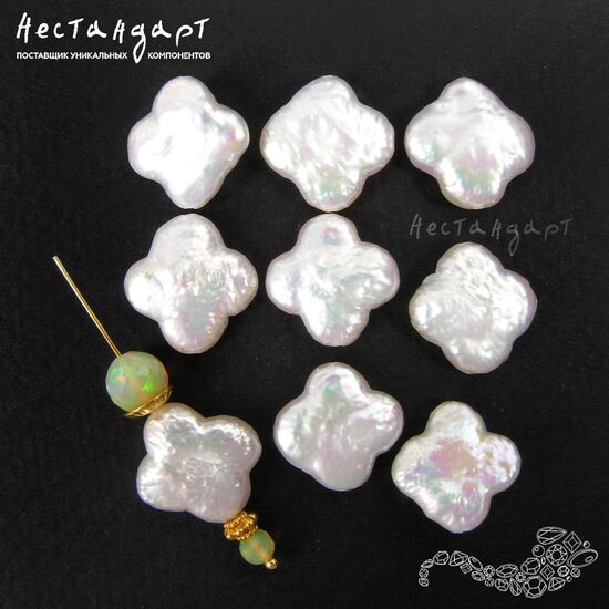 Жемчуг натуральный Baroque Clover White 13-14 мм, изображение 4