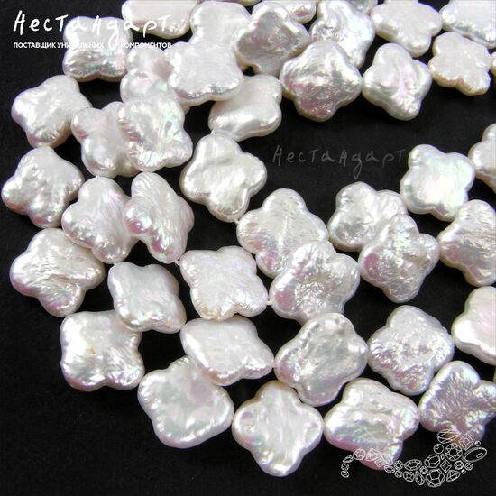 Жемчуг натуральный Baroque Clover White 13-14 мм, изображение 6