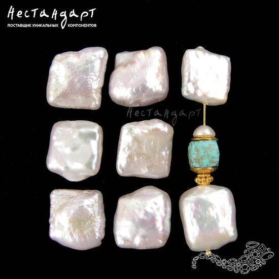 Жемчуг натуральный White Square 12-14 мм, изображение 2