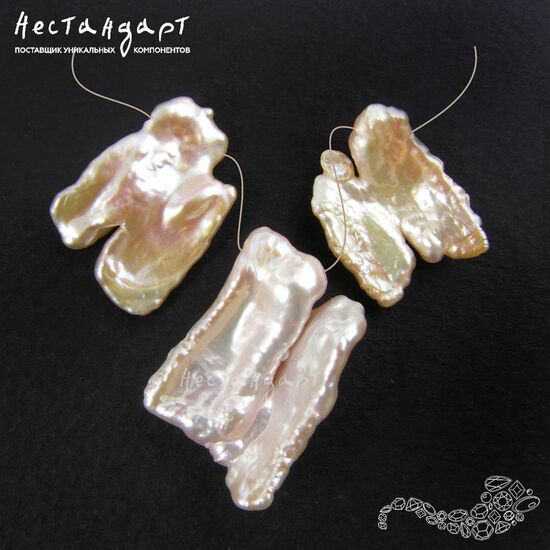 Жемчуг барочный натуральный Fancy 15-23 мм (сет 3 шт.), изображение 3