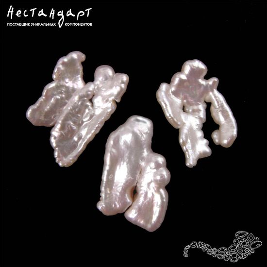 Жемчуг барочный натуральный Fancy 15-23 мм (сет 3 шт.), изображение 4