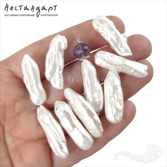 Жемчуг натуральный Baroque Biwa 22-30 мм, изображение 2