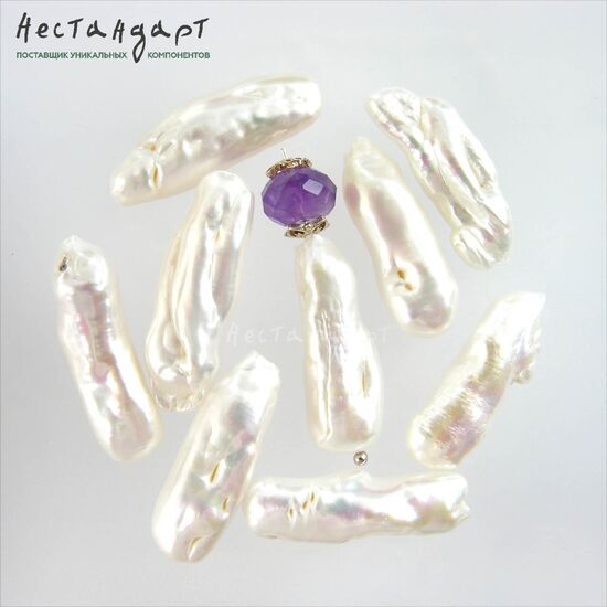 Жемчуг натуральный Baroque Biwa 22-30 мм, изображение 5