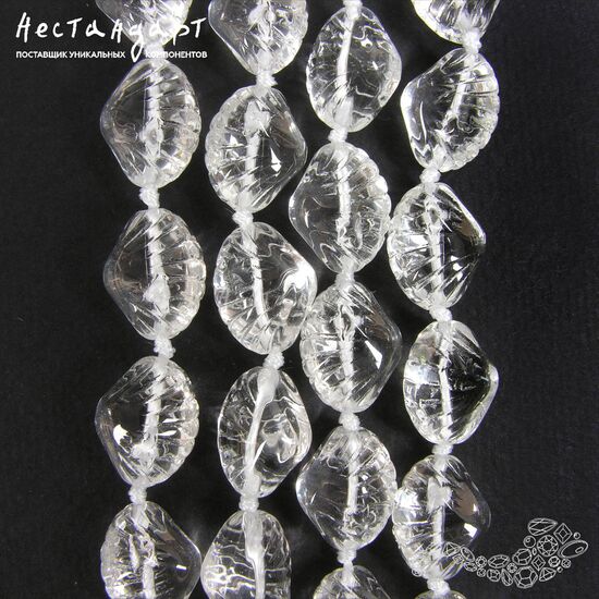 Кварц-горный хрусталь натуральный резной Seychelles 16х13 мм, изображение 2