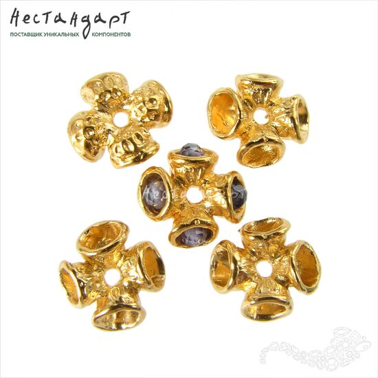 Бусина-рондель Antique Rove Gold Plated 11 мм