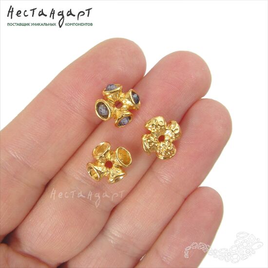 Бусина-рондель Antique Rove Gold Plated 11 мм, изображение 2