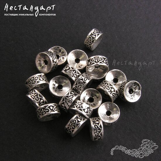 Бусина Antique Spacers Sterling Silver 6х3 мм, изображение 2