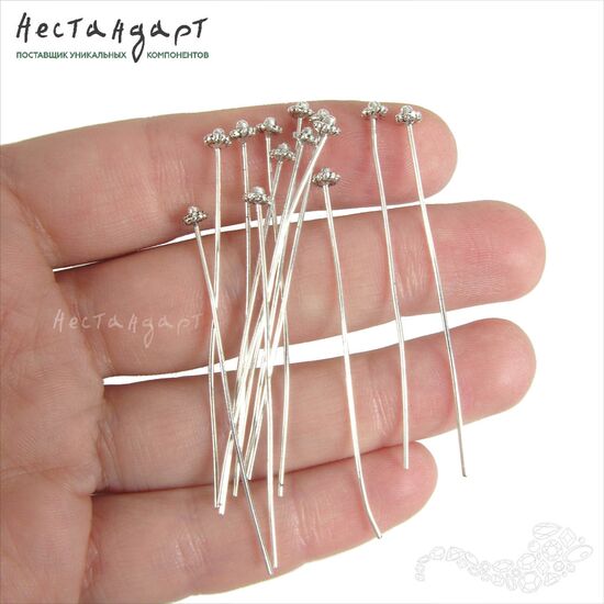 Декоративный пин Rope Antique Silver 53х0,7 мм (пара 2 шт) Уценка, изображение 2