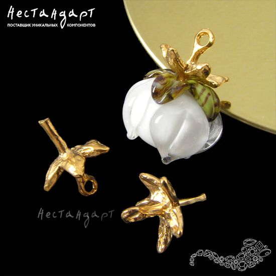 Концевик со штифтом Raspberry Branch Gold Plated 14х12 мм, изображение 2