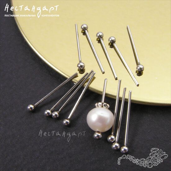 Пин с шариком Stainless Steel (10 шт.) (40x0,6 мм), Размер: 40x0,6 мм, изображение 3