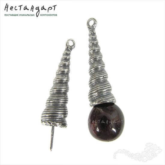 Концевик со штифтом Conus Luteus Silver Plated 35 мм