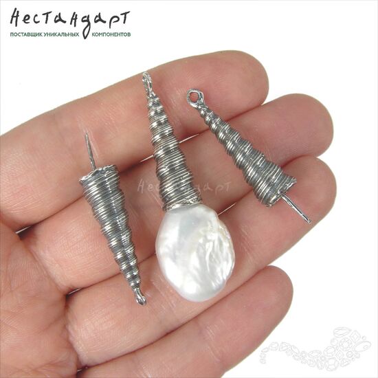 Концевик со штифтом Conus Luteus Silver Plated 35 мм, изображение 2