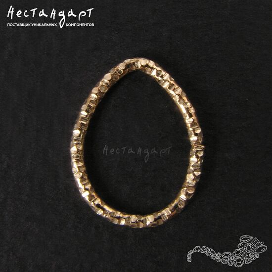 Кольцо текстурированное разъемное Drop (14х18 мм) (10 шт.) (Gold), Цвет: Gold, изображение 5