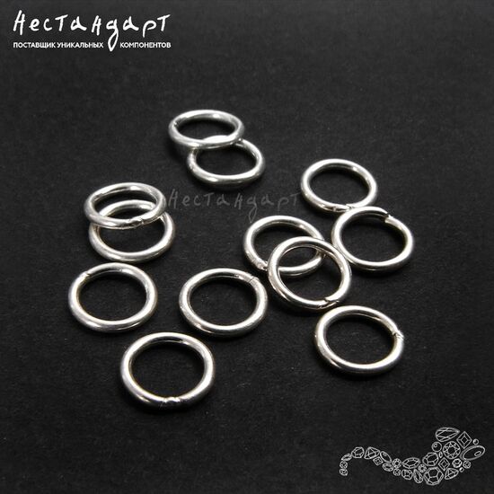 Кольцо соединительное паяное Sterling Silver 6х0,8 мм, изображение 2