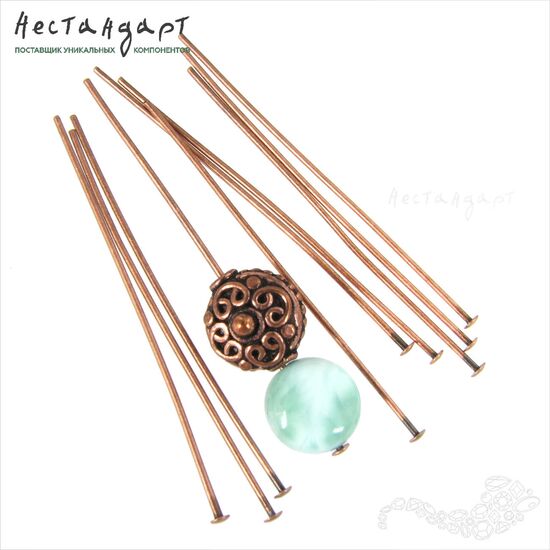 Пин со шляпкой Antique Copper 50х0,8 (уп. 10 шт.)