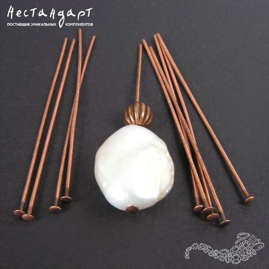 Пин со шляпкой Antique Copper 50х0,8 (уп. 10 шт.), изображение 3