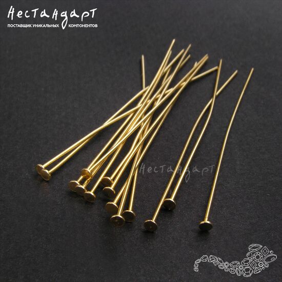 Пин со шляпкой Vermeil Sterling Silver 50х0,6 мм, изображение 3