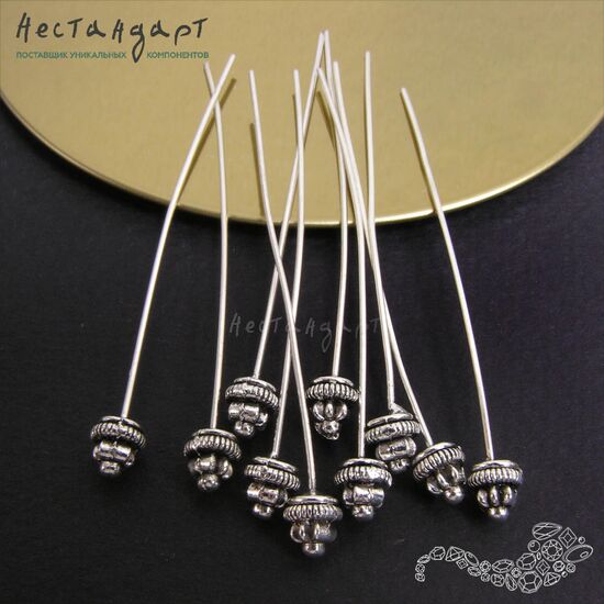 Декоративный пин Pottle Antique Silver 55х0,7 мм (пара 2 шт) Уценка, изображение 3