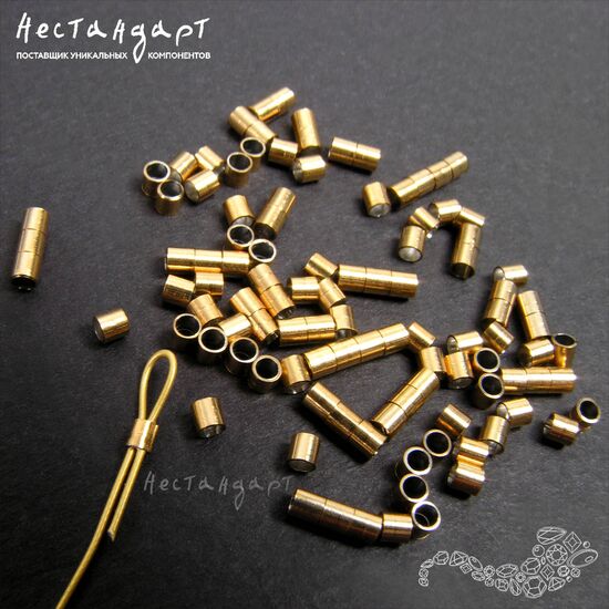Кримп зажимной Gold Stainless Steel (30 шт.) (2,5 мм), Размер: 2,5 мм, изображение 2