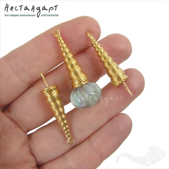 Концевик со штифтом Conus Luteus Gold Plated 35 мм, изображение 2