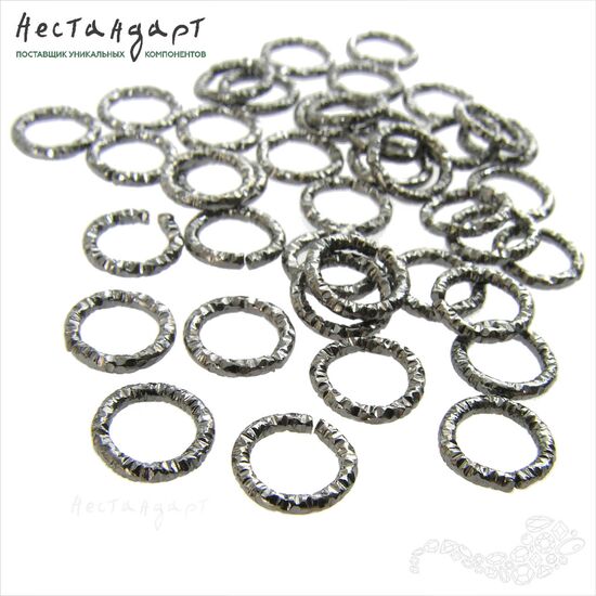 Кольцо текстурированное разъемное Steel Gun Black (8х1,2 мм) (10 шт.)