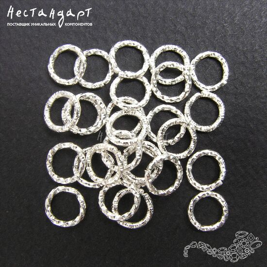 Кольцо текстурированное разъемное Steel Silver Tone (8х1,2 мм) (10 шт.), изображение 3