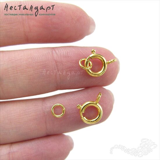 Замок-кольцо Шпрингельный с кольцом Vermeil Sterling Silver 8 мм, изображение 2