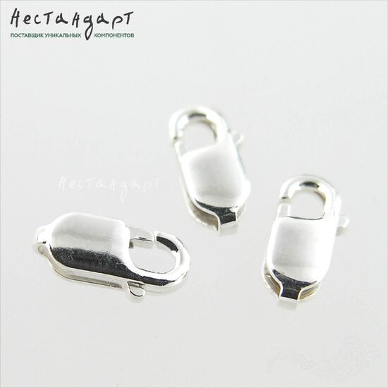 Замок-лобстер Sterling Silver (8x3 мм), Размер: 8x3 мм