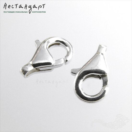 Замок-карабин Sterling Silver (11x6 мм), Размер: 11x6 мм, изображение 4