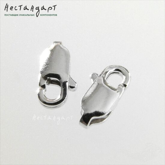 Замок-лобстер Sterling Silver (10x3,8 мм), Размер: 10x3,8 мм, изображение 3